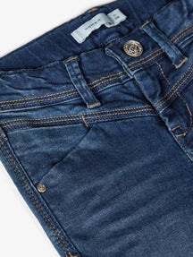 Skinny Fit Jeans - Σκούρο μπλε denim