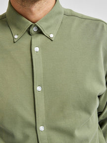Λεπτό πουκάμισο σε βιολογικό βαμβάκι - πράσινο
