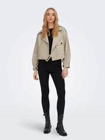 Smokey Faux Leather Jacket - Crockery