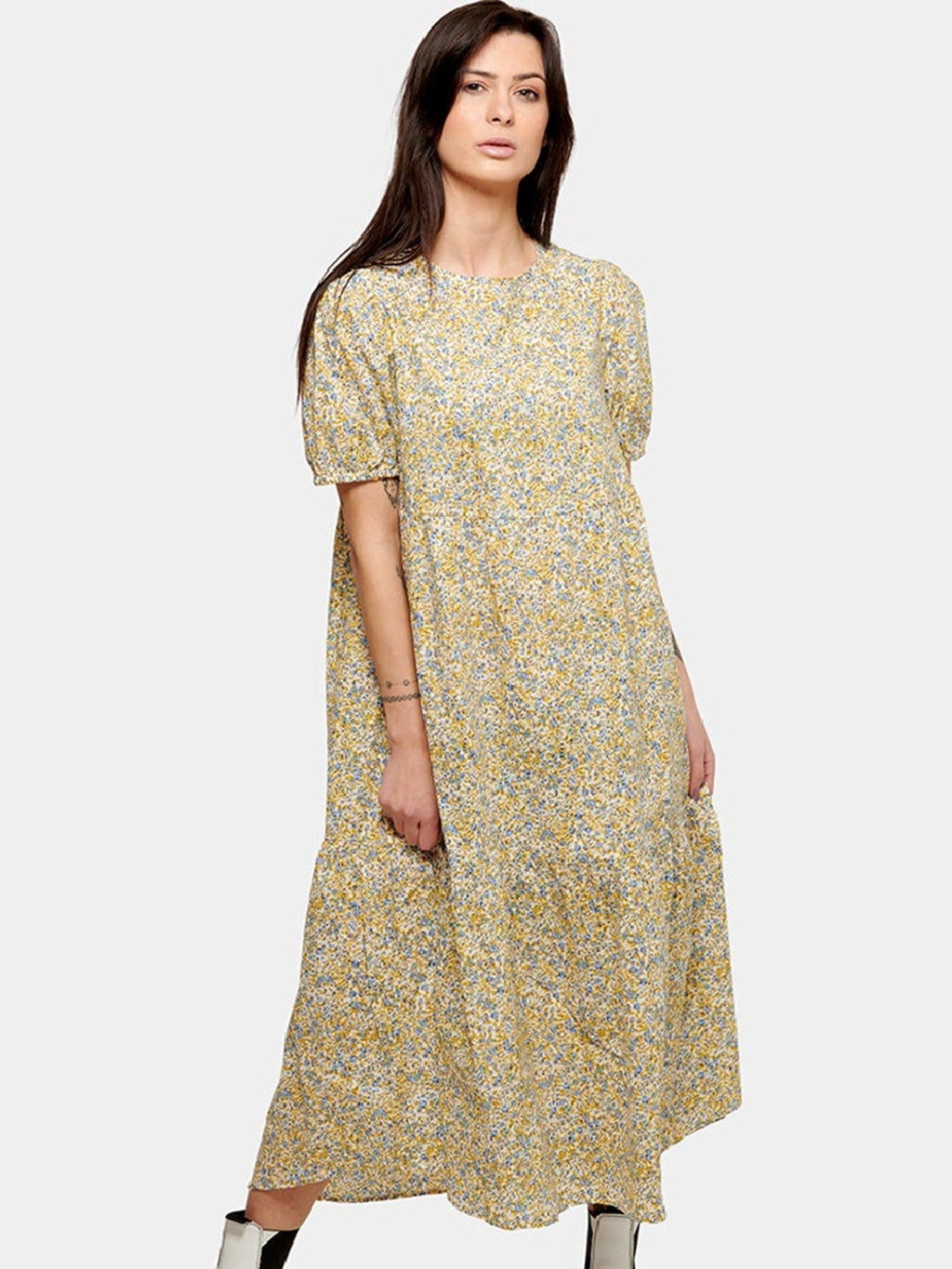 Sofie Long Dress - Μπλε & Κίτρινο Floral