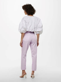 Solid Color Mom Pants - Orchid Bouquet