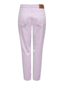 Solid Color Mom Pants - Orchid Bouquet