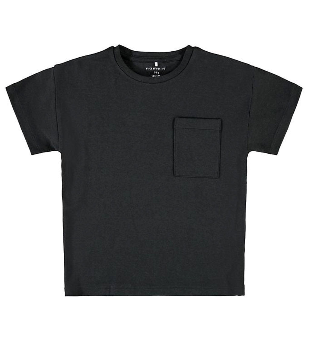 T -shirt με τσέπη - μαύρο
