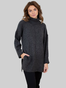 Tatiana Roll Neck Pullover - Dark Grey