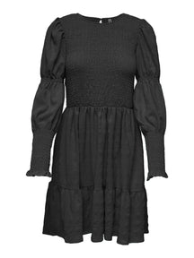 Thalia Smock Dress - Μαύρο