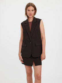 Troian Blazer Vest - Coffee Bean