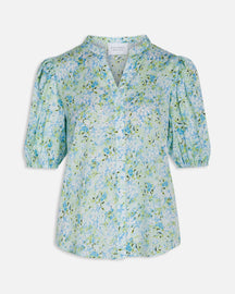 Varia Blouse - Blue/Green Flower