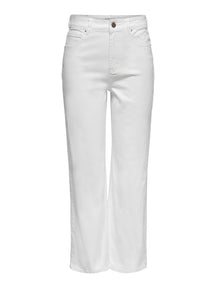 Wide High -Waist Jeans - White
